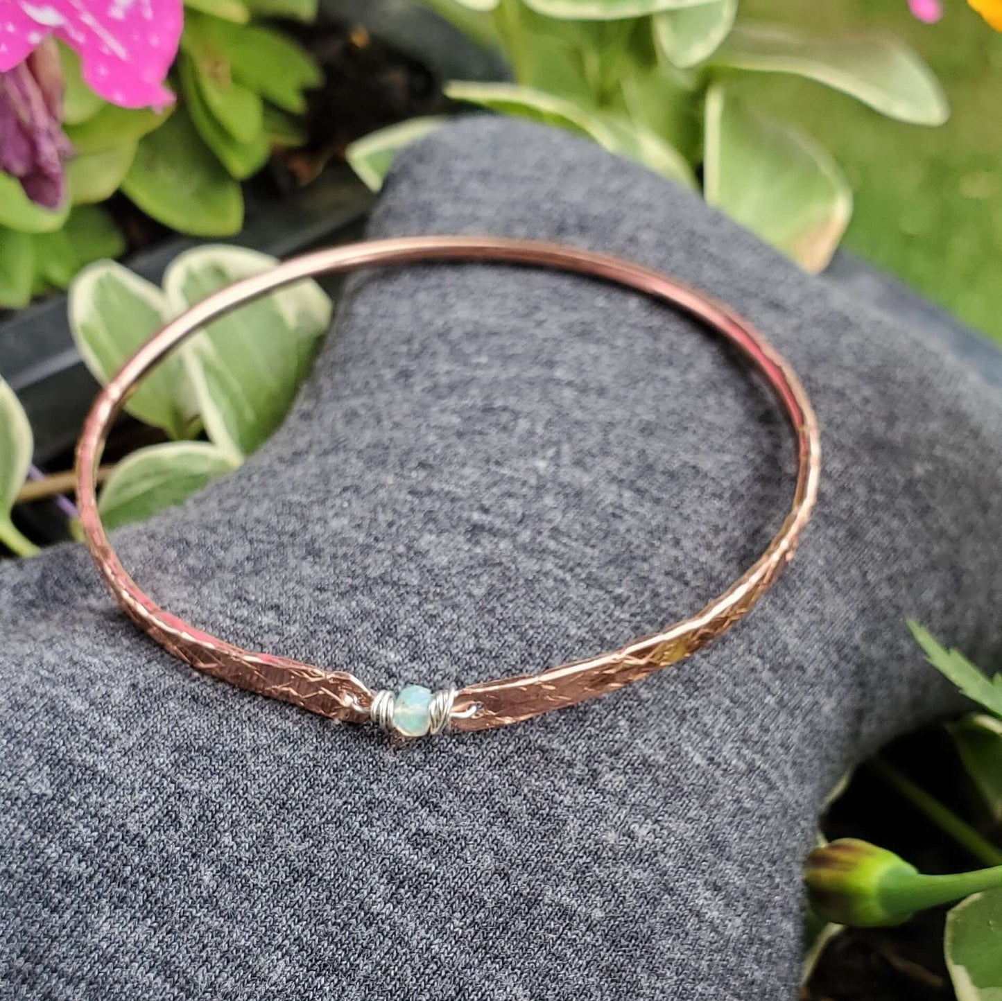 Copper Brides Bangle with Ethiopian Opal