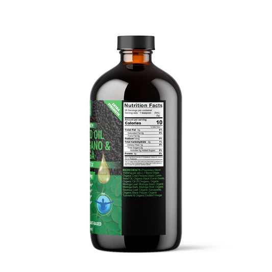 Organic Black Seed Oil with Oil of Oregano & Moringa – Maximum Strength Liquid Formula