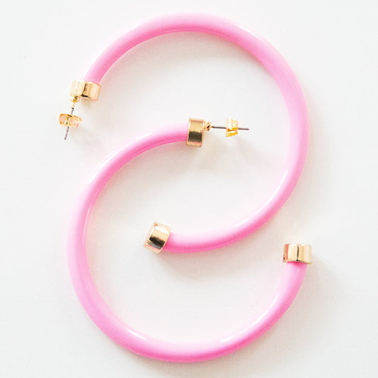 Bubble Gum Hoop Earrings
