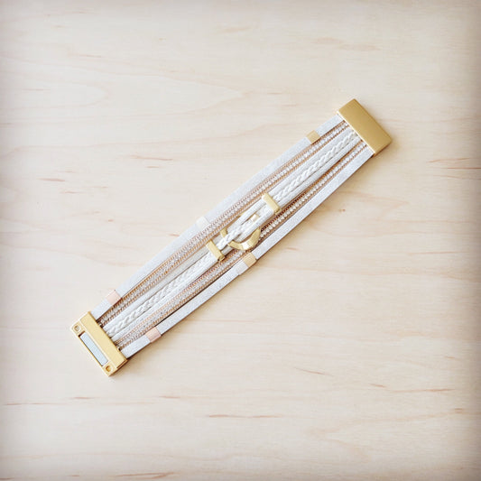 **White & Gold Magnetic Cuff 811L