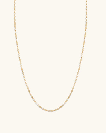 14K Gold 1mm Diamond Cut Cable Chain
