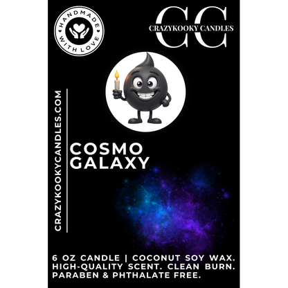 COSMO GALAXY - Funny Candle, Scented Coconut Soy Candle, 6oz