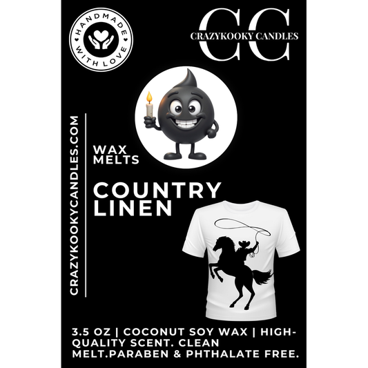 COUNTRY LINEN - Wax Melts, Scented Coconut Soy, 3.5oz