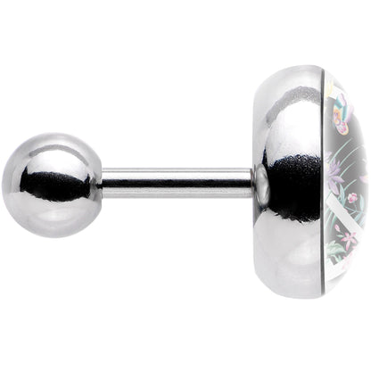 16G 1/4 Floral Peace Sign Tragus Cartilage Earring