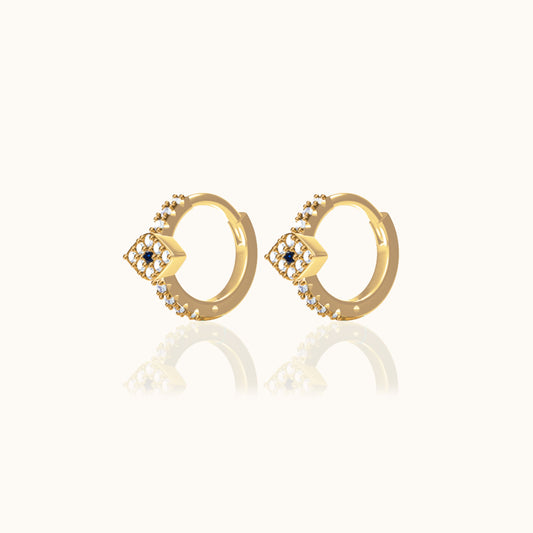 CZ Evil Eye Hoop Earrings