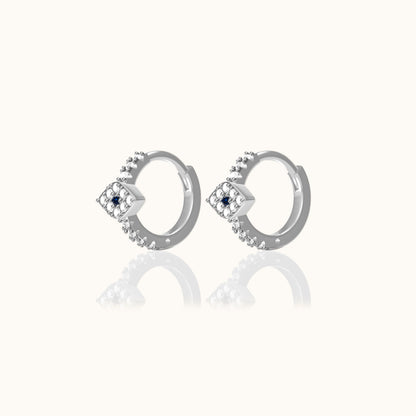 CZ Evil Eye Hoop Earrings