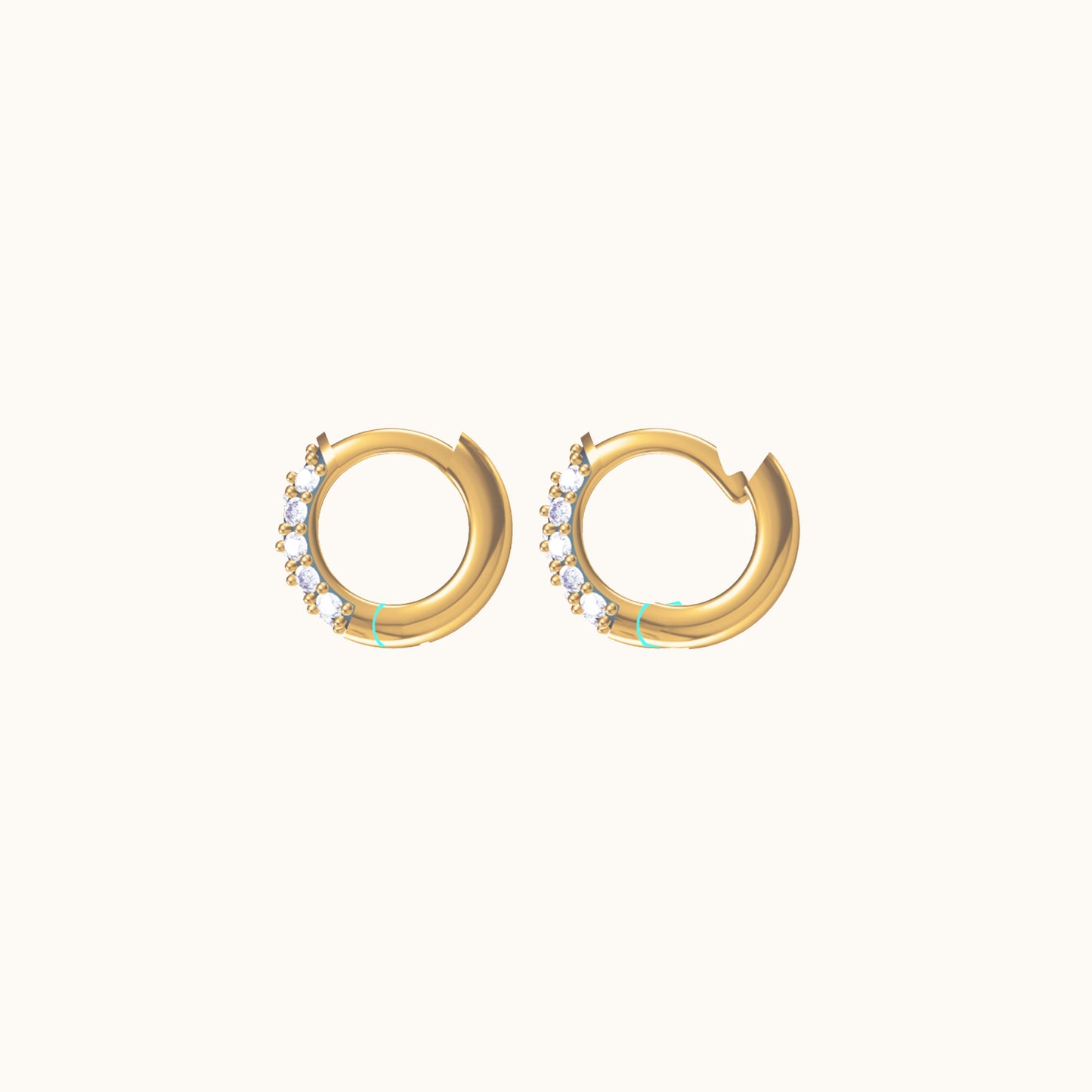 CZ Gem Circle Hoops