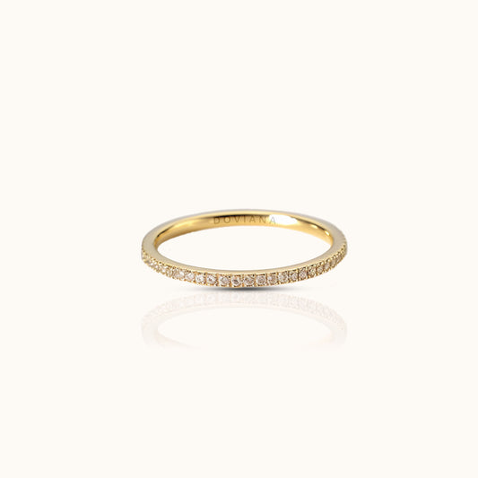 CZ Pave Eternity Band Titanium PVD Gold Ring