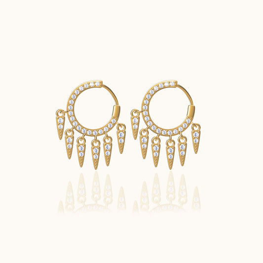 CZ Spike Tassel Stud Earrings