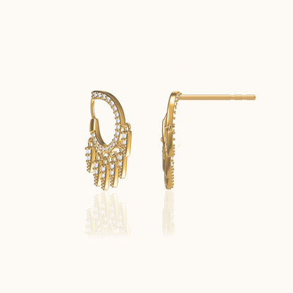CZ Spike Tassel Stud Earrings
