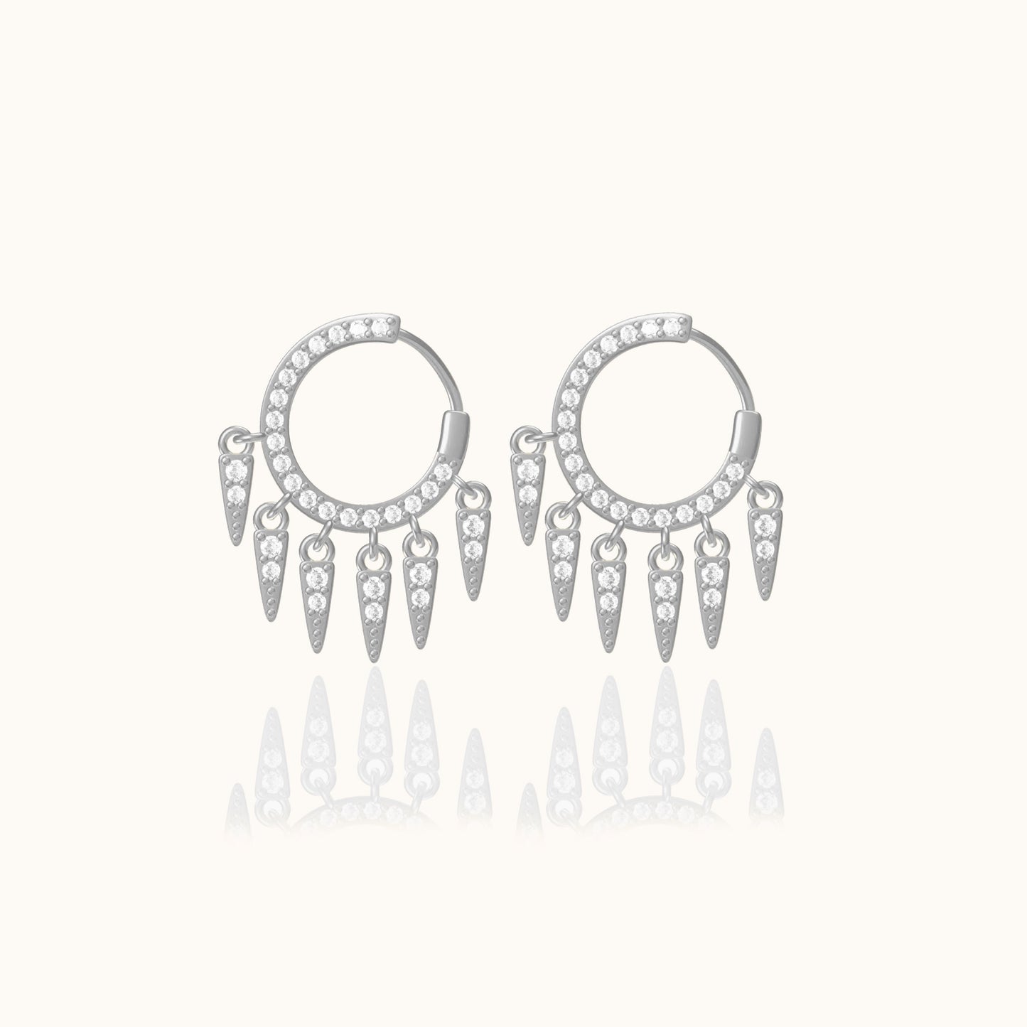 CZ Spike Tassel Stud Earrings
