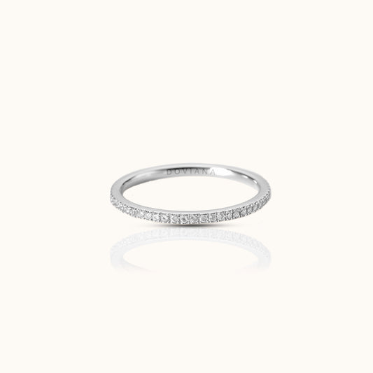 CZ Pave Eternity Band Titanium Ring