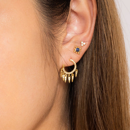 CZ Spike Tassel Stud Earrings