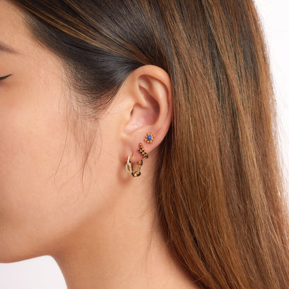 CZ Linked Chain Hoop Earrings