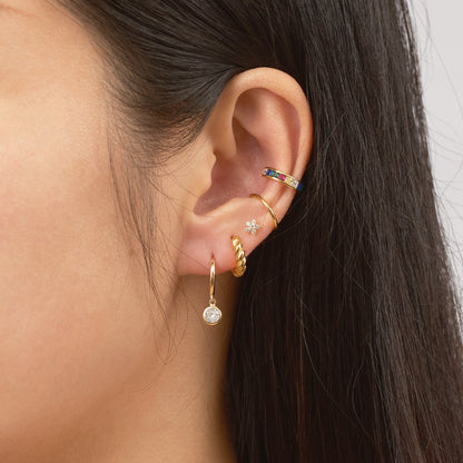Single Rainbow CZ Embellished Ear Cuff