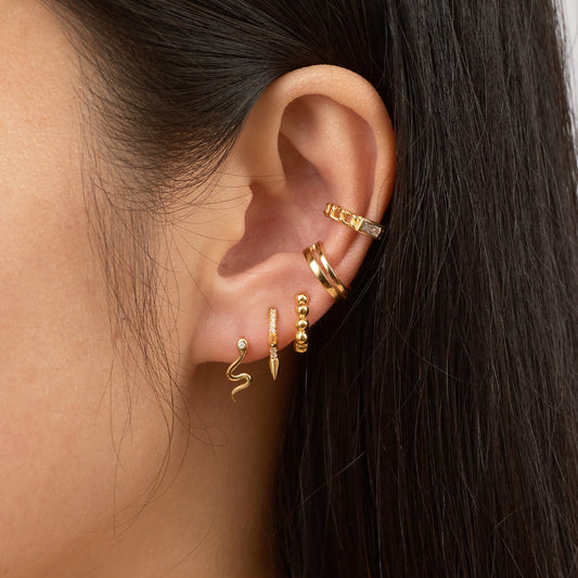 Spike CZ Hoop Earrings