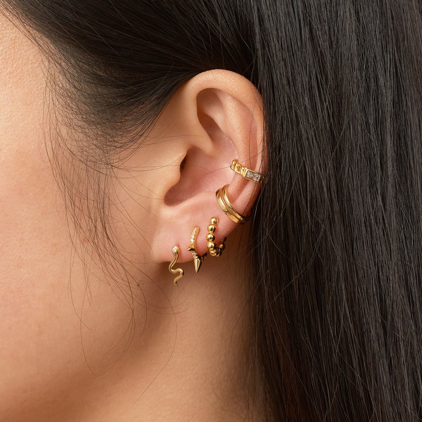 Spike CZ Hoop Earrings