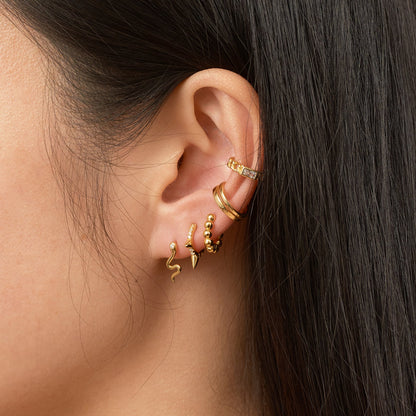Spike CZ Hoop Earrings