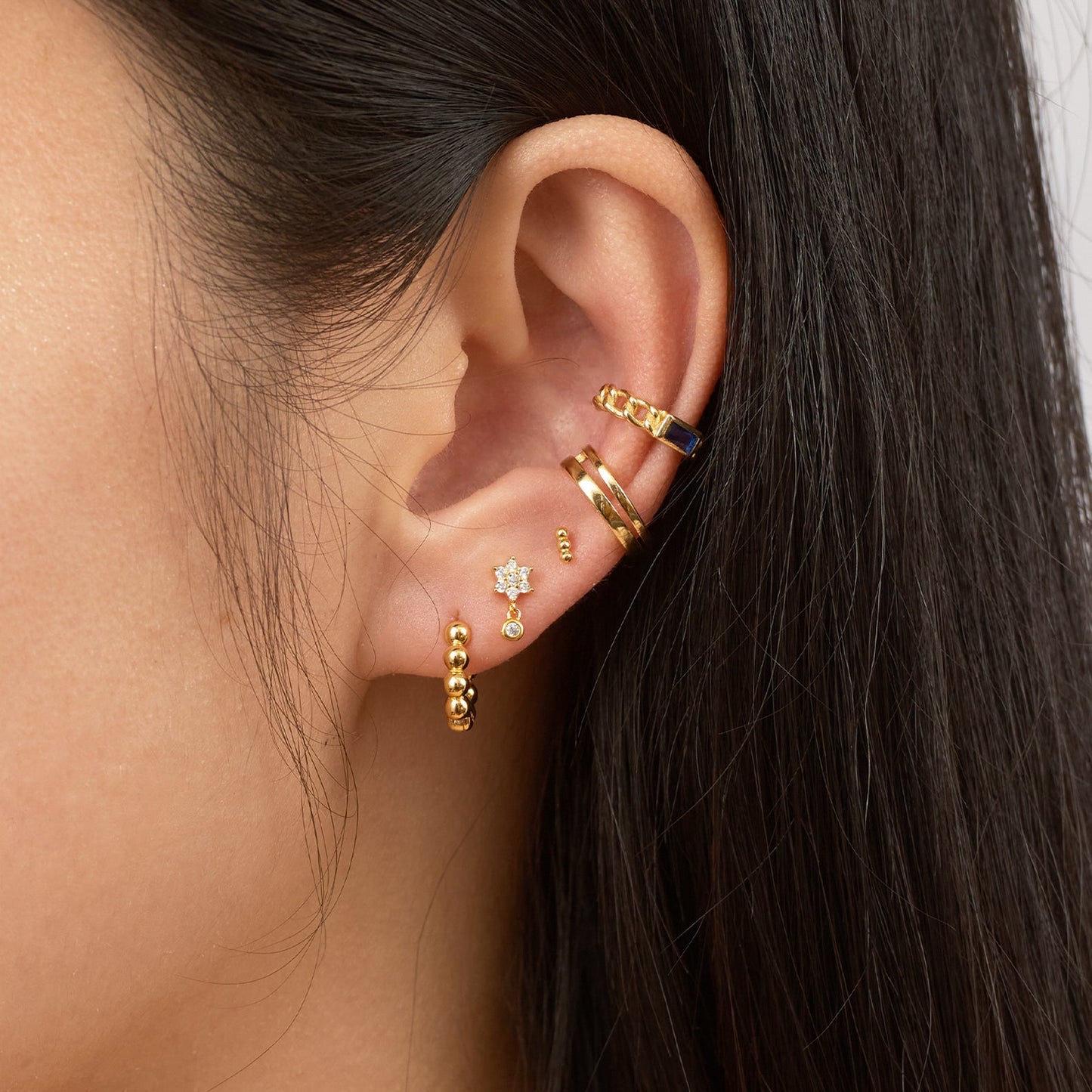 Thick Bead Hoop Earrings