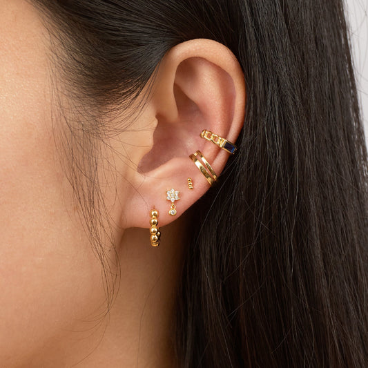 Thick Bead Hoop Earrings
