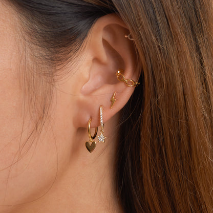 CZ Star Hoop Earrings
