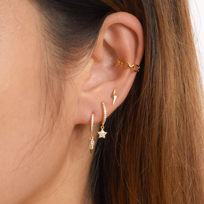 Tiny Lightning Bolt Stud Earrings