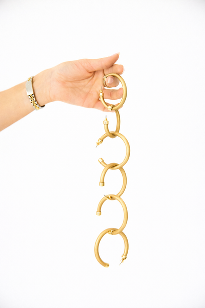 Brushed Gold Hoop Earrings