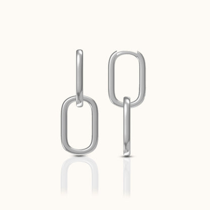 Paperclip Link Chain Hoop Earrings