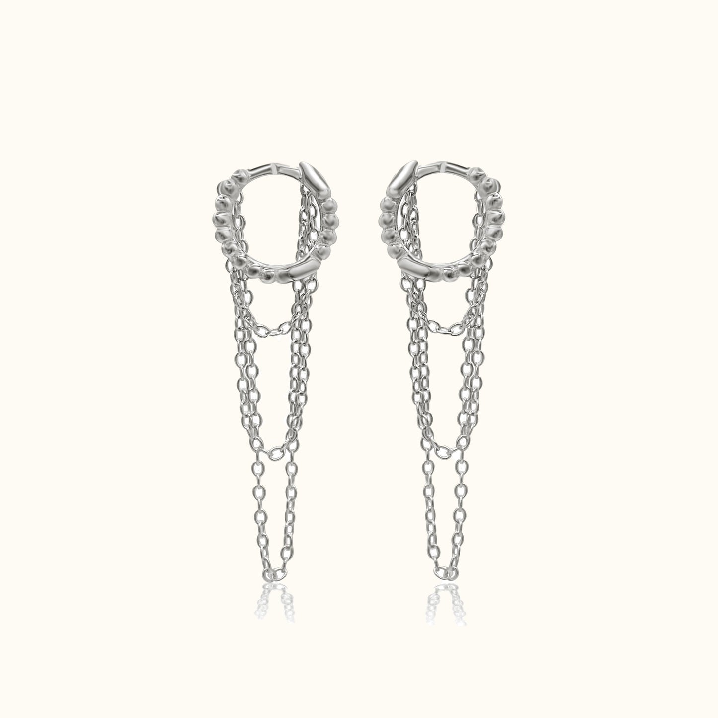 Chain Tassel Huggie Earrings