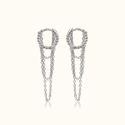 Chain Tassel Huggie Earrings