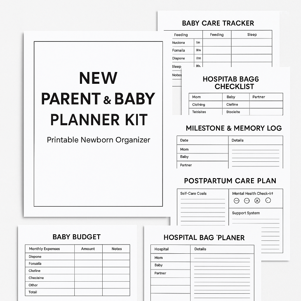 New Parent & Baby Planner Kit – Printable Newborn Organizer (PDF Download)