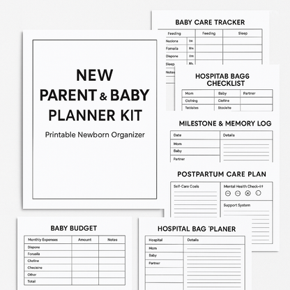 New Parent & Baby Planner Kit – Printable Newborn Organizer (PDF Download)