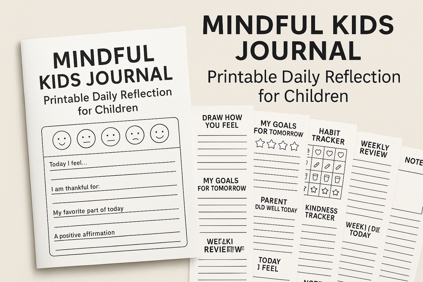 Mindful Kids Journal – Printable Daily Reflection for Children