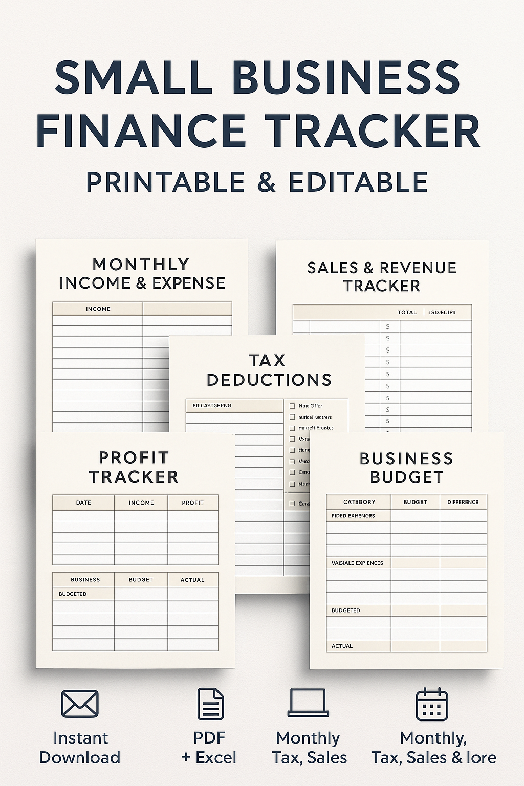 Small Business Finance Tracker – Printable & Editable