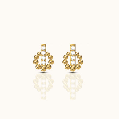 Circle and Bar Stud Earrings