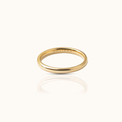 Classic 2mm Band Titanium PVD Gold Ring