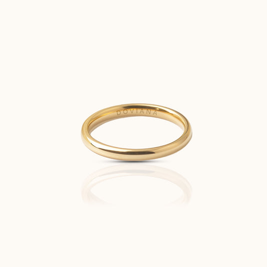 Classic 2mm Band Titanium PVD Gold Ring