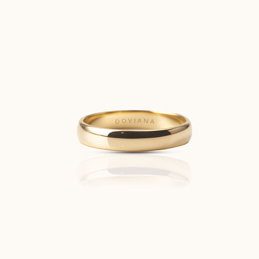 Classic 4mm Band Titanium PVD Gold Ring