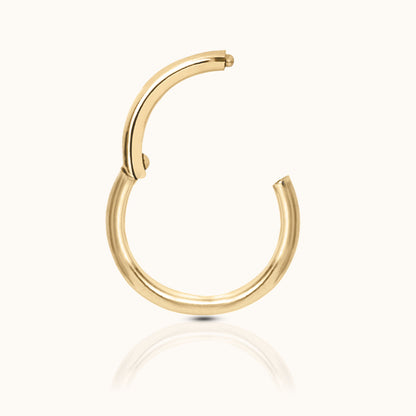 Classic Clicker 10mm Titanium PVD Gold Hinged Nap Hoop Earring
