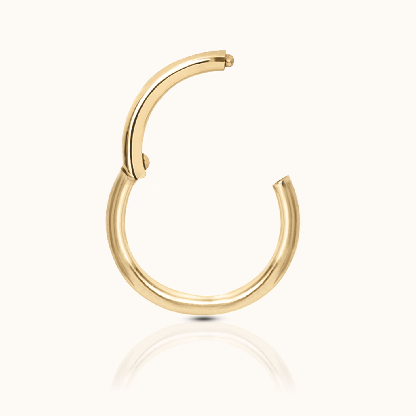 Classic Clicker 12mm Titanium PVD Gold Hinged Nap Hoop Earring