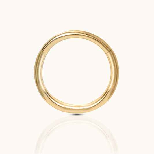 Classic Clicker 12mm Titanium PVD Gold Hinged Nap Hoop Earring