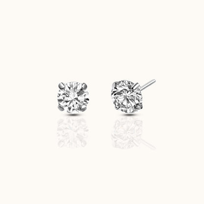 Classic White CZ 3mm Threadless Labret Titanium Flat Back Earring