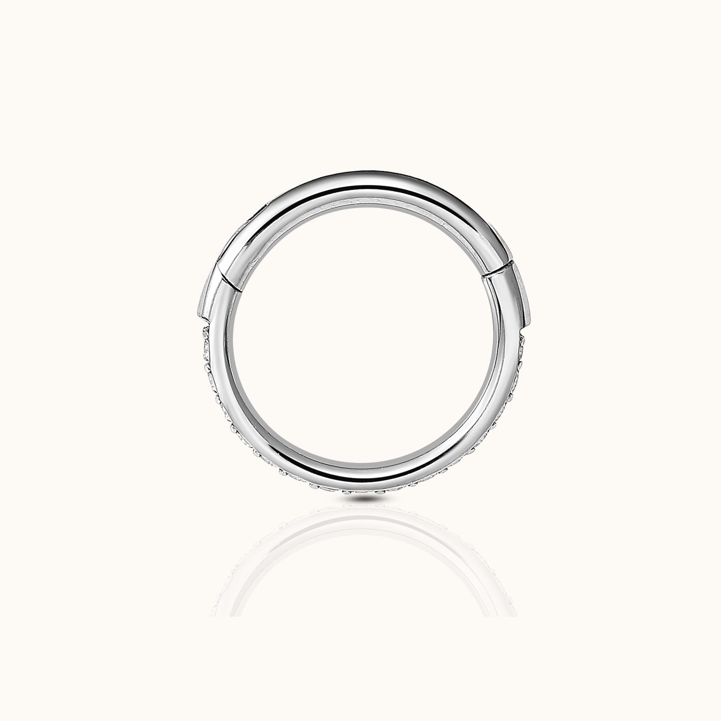 Classic CZ Clicker 10mm Titanium Hinged Hoop Earring