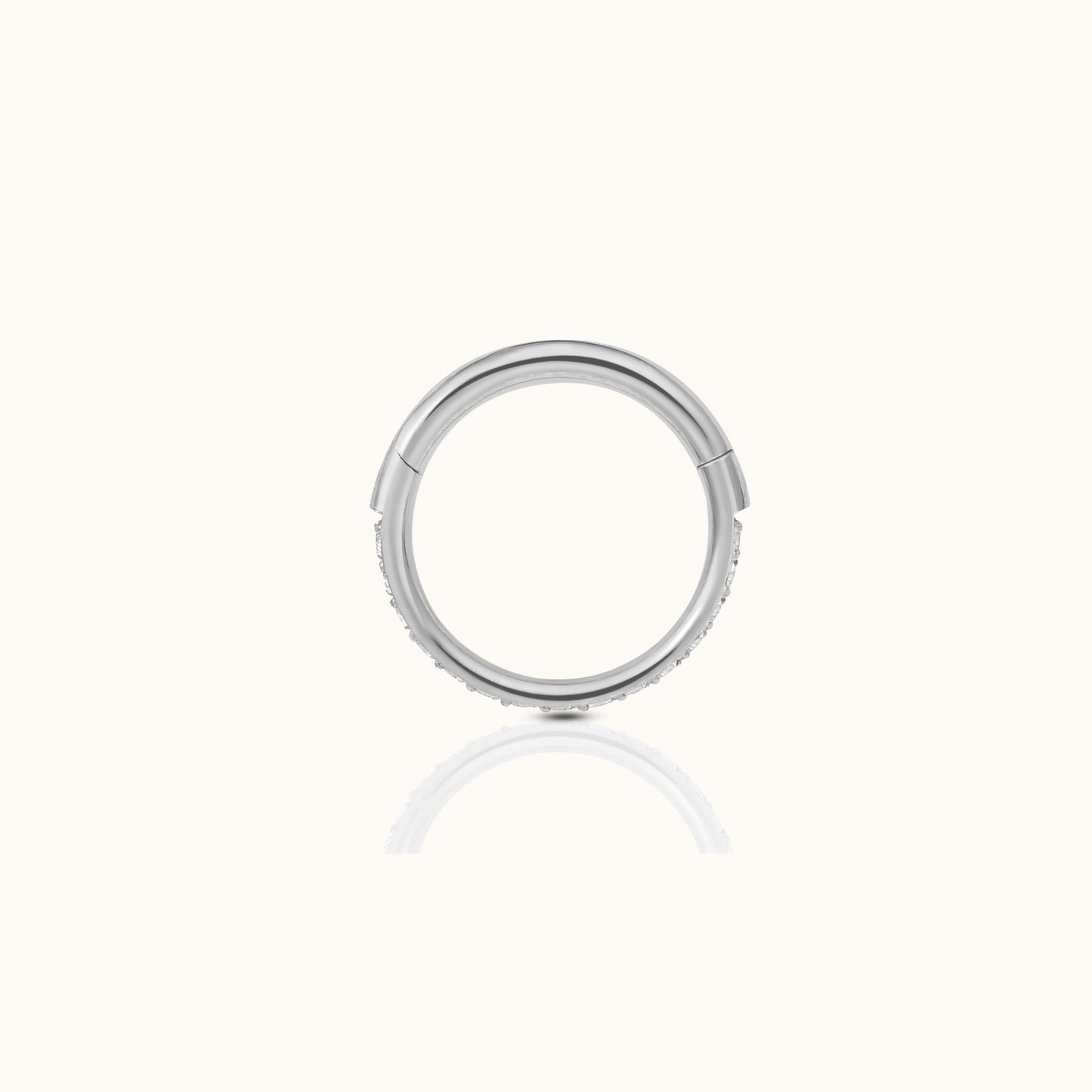 Classic CZ Clicker 6mm Titanium Hinged Hoop Earring