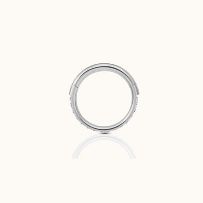 Classic CZ Clicker 6mm Titanium Hinged Hoop Earring
