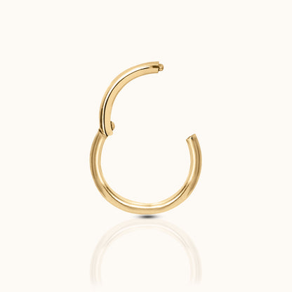 Classic Clicker 8mm Titanium PVD Plating Hinged Hoop Earring