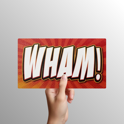 Comic Book Photo Booth Props - 6 Double-Sided Party Signs