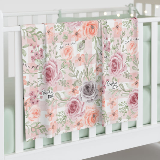 Personalized For This Child I Have Prayed Baby Swaddle Blanket