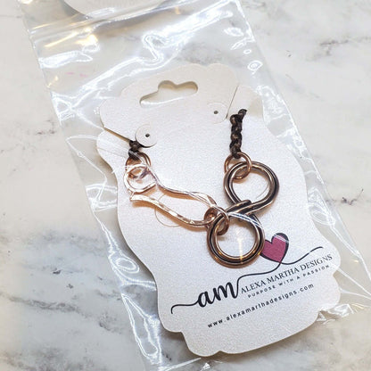Wire Sculpted Copper Double Infinity Chain Bracelet