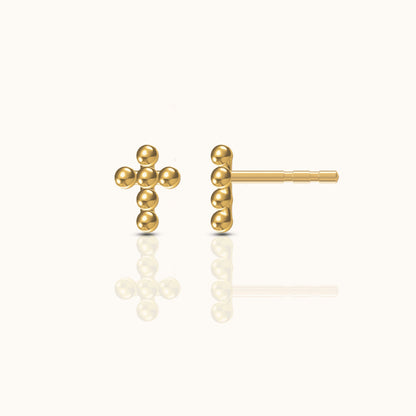 Cross Beaded Stud Earrings